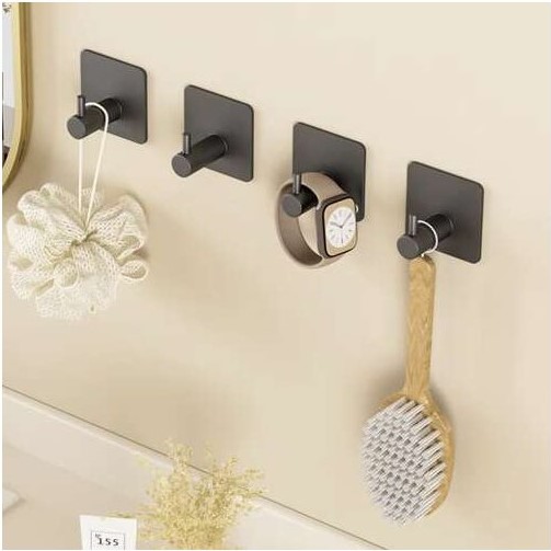 Cuier metalic autoadeziv unic - set de 4